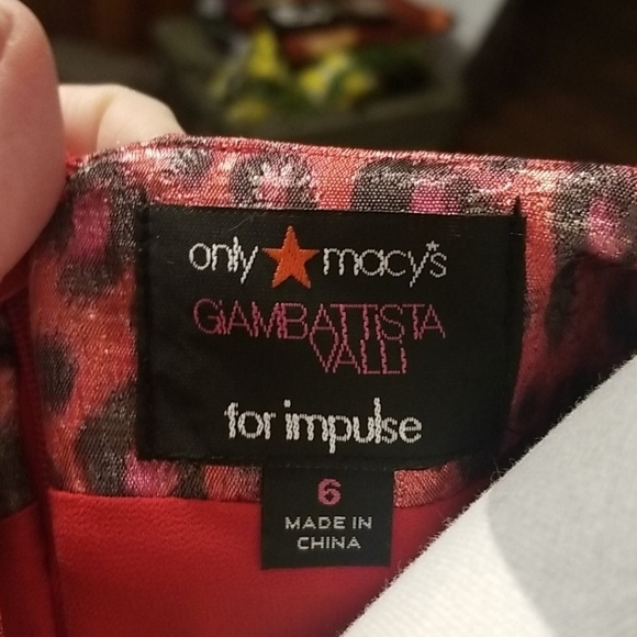 Giambattista Valli for Impulse pink red cheetah  party dress size 6 - Picture 3 of 6